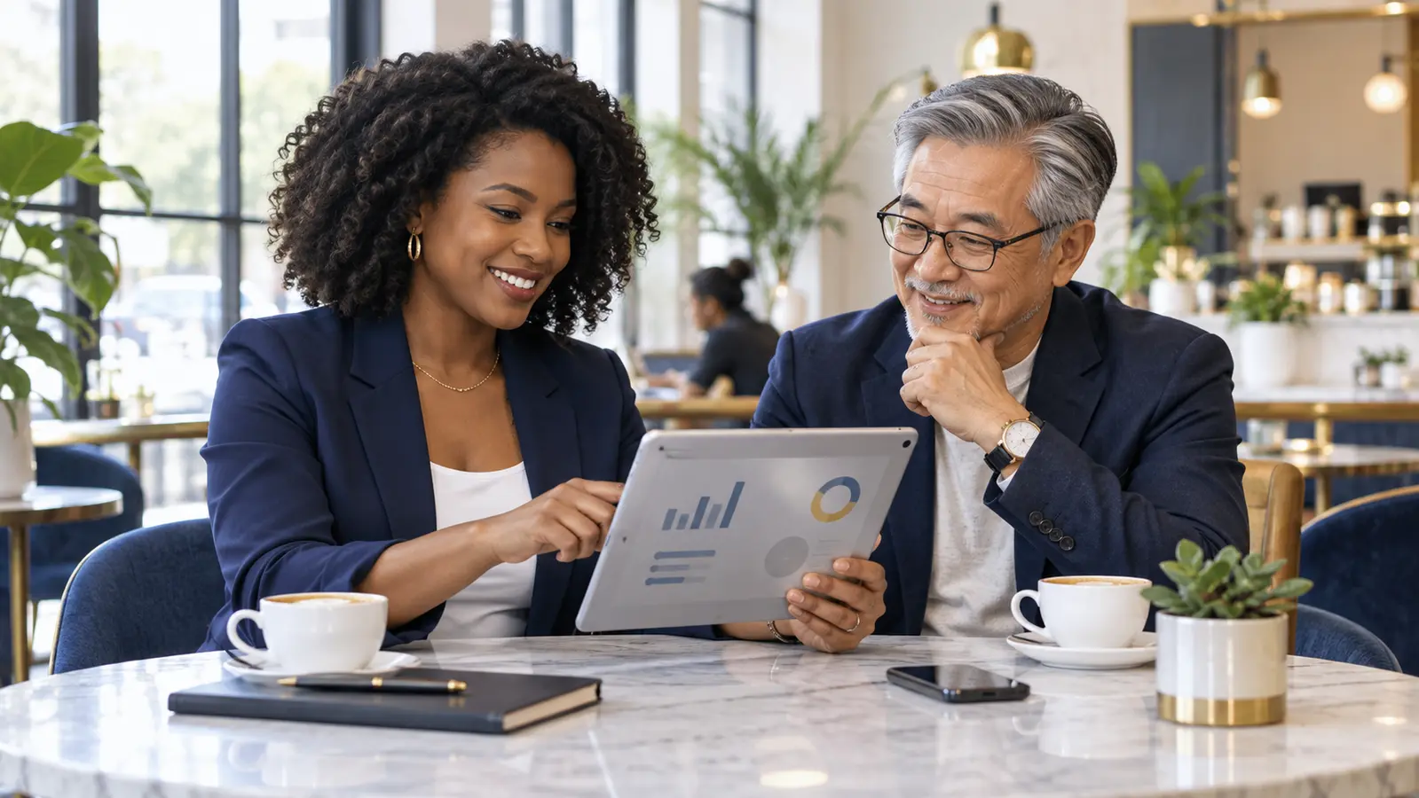 A small-business team reviewing digital visibility and online discovery.
